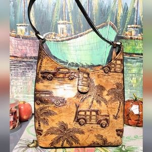 Brahmin Purse Tote Bag Copa Cabana :: Antique Cars And Palm Trees